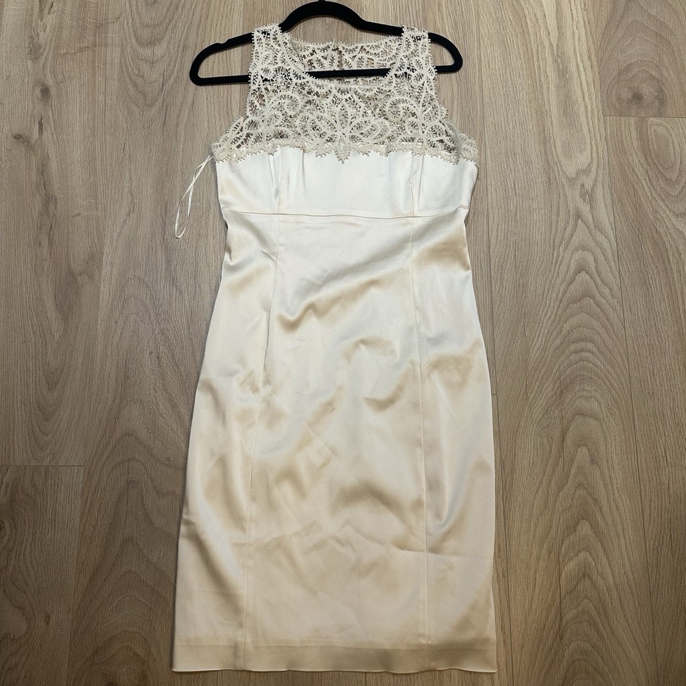 NWT TRINA TURK BLISS EMBROIDERED LACE SHIFT DRESS 6 OFF WHITE Bridal Era